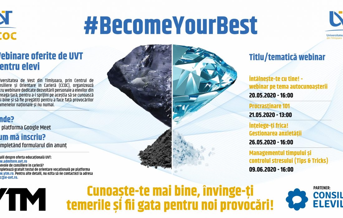 Afiș Webinare UVT Elevi